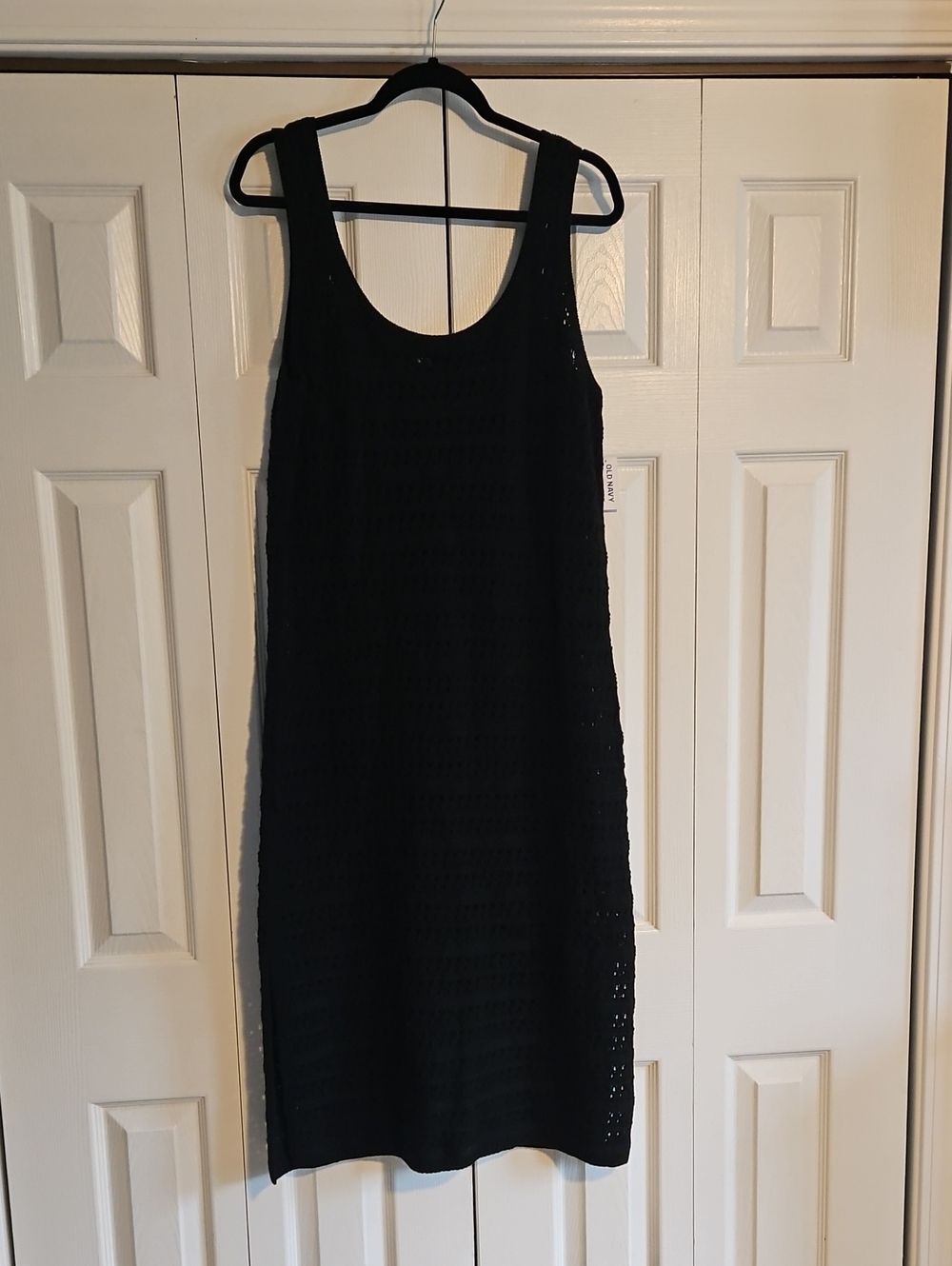 Old Navy Black Crochet Tank Shift Dress